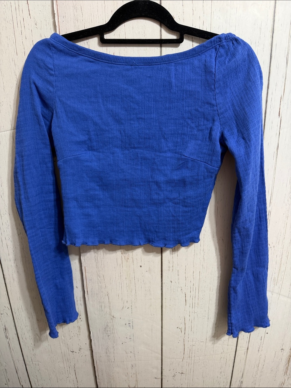 NWT Free People Low Back Baja Blue Long Sleevr